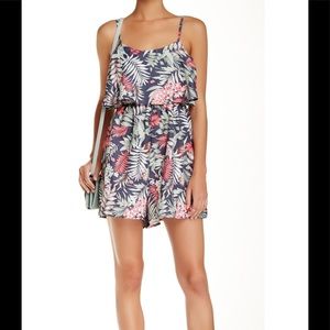 Elodie Green & Pink Floral Romper Sz. Small